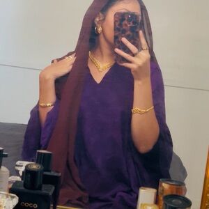 Royal Purple handmade  linen kaftan